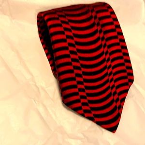 LANVIN PARIS MENS 3D RED/BLACK TIE MINT NECKTIE